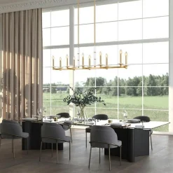Mestra Alabaster Island Chandelier - 10 Light