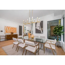 Mestra Alabaster Island Chandelier - 8 Light