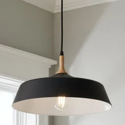 Metal and Natural Wood Pendant