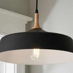 Metal and Natural Wood Pendant