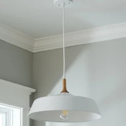 Metal and Natural Wood Pendant