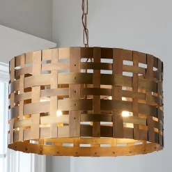 Metal Basketweave Pendant