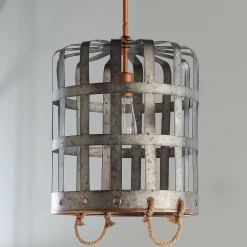 Metal Bushel Basket Pendant - Small