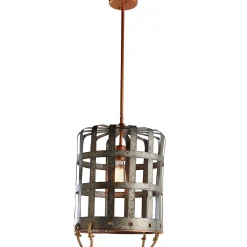 Metal Bushel Basket Pendant - Small