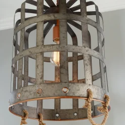 Metal Bushel Basket Pendant - Small