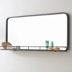 Metal Mirror with Shelf - Large