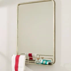 Metal Mirror with Shelf - Small