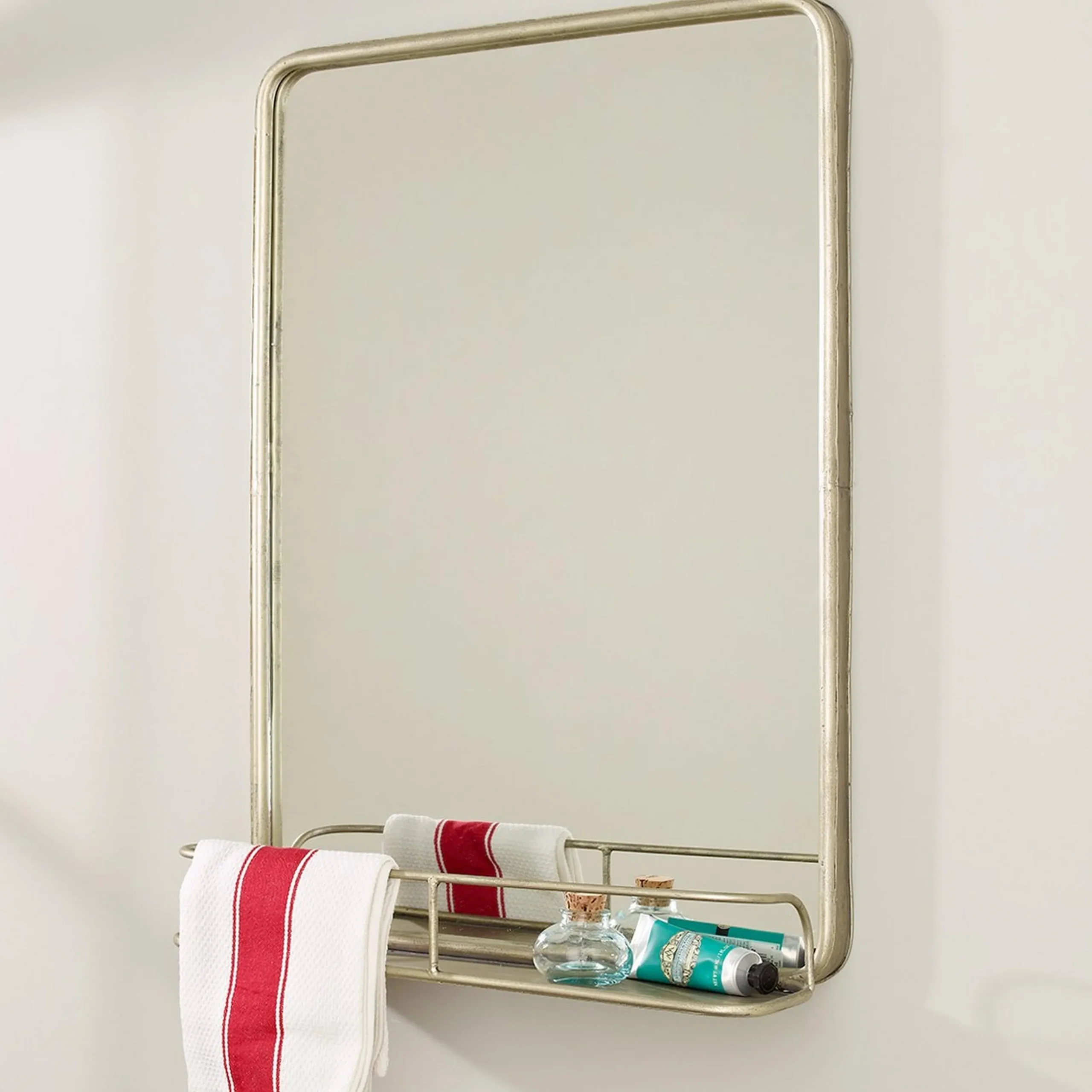 Metal Mirror with Shelf - Small