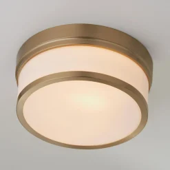 Metallic Banded Drum Ceiling Light - 2 Light