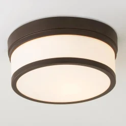 Metallic Banded Drum Ceiling Light - 2 Light