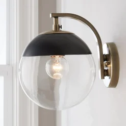 Mid-Century Clear Globe Sconce