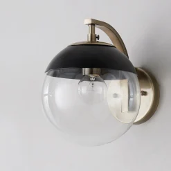 Mid-Century Clear Globe Sconce
