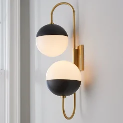 Mid-Century Globe Adjustable Double Swing Arm