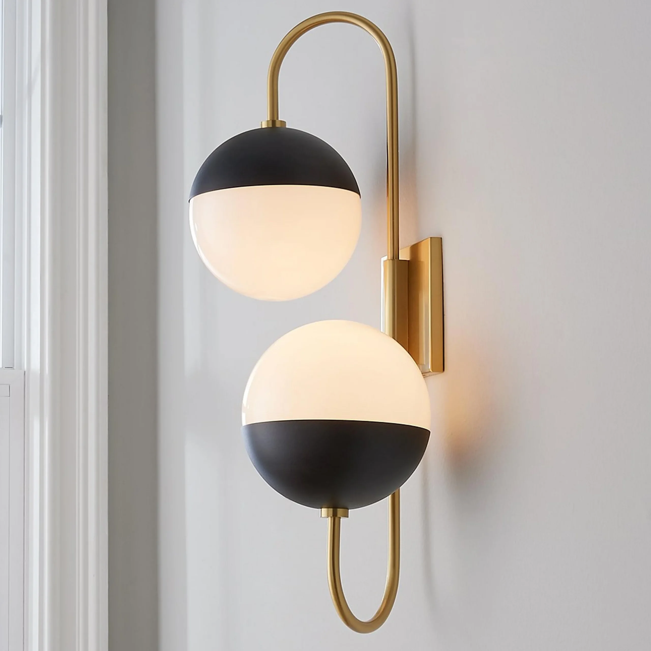 Mid-Century Globe Adjustable Double Swing Arm