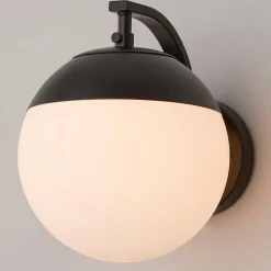 Mid-Century Opal Globe Sconce