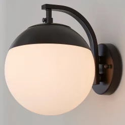 Mid-Century Opal Globe Sconce