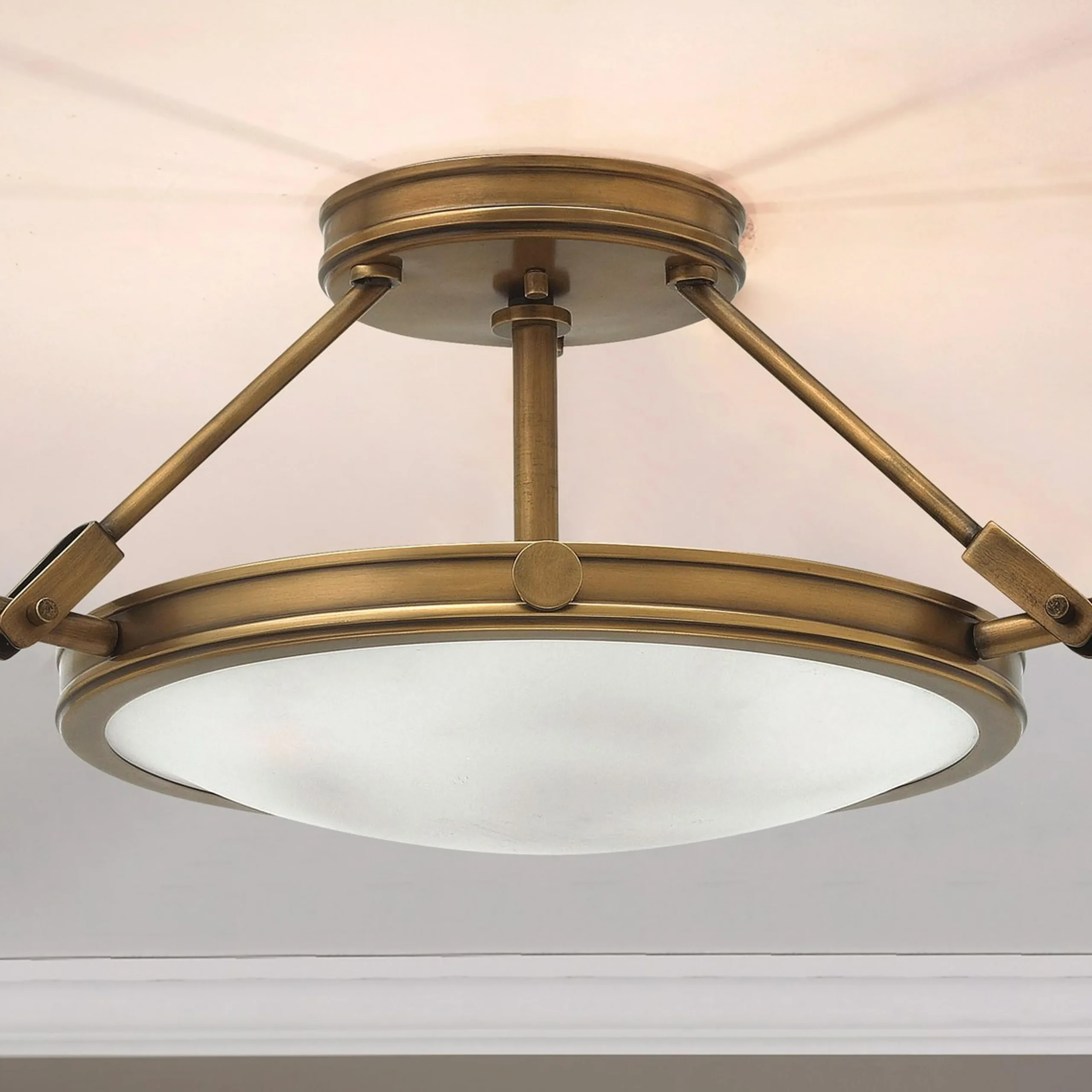 Mid-Century Retro Semi-Flush Ceiling Light - 3 Light