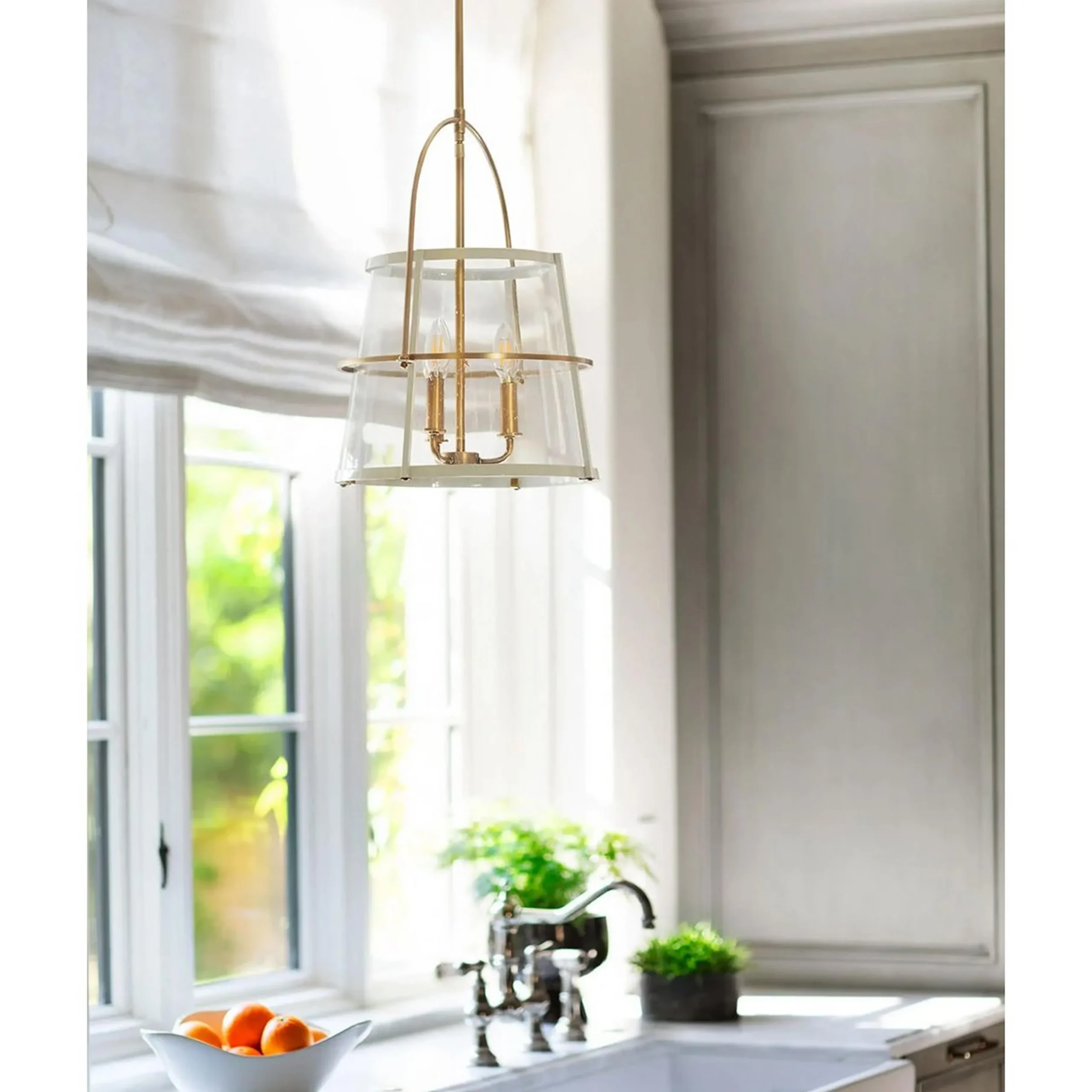 Mid-Century Seeded Glass Lantern