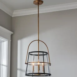 Mid-Century Seeded Glass Lantern