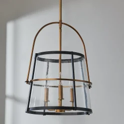 Mid-Century Seeded Glass Lantern
