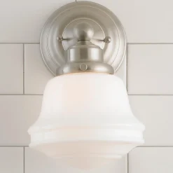 Milk Glass Bath Sconce