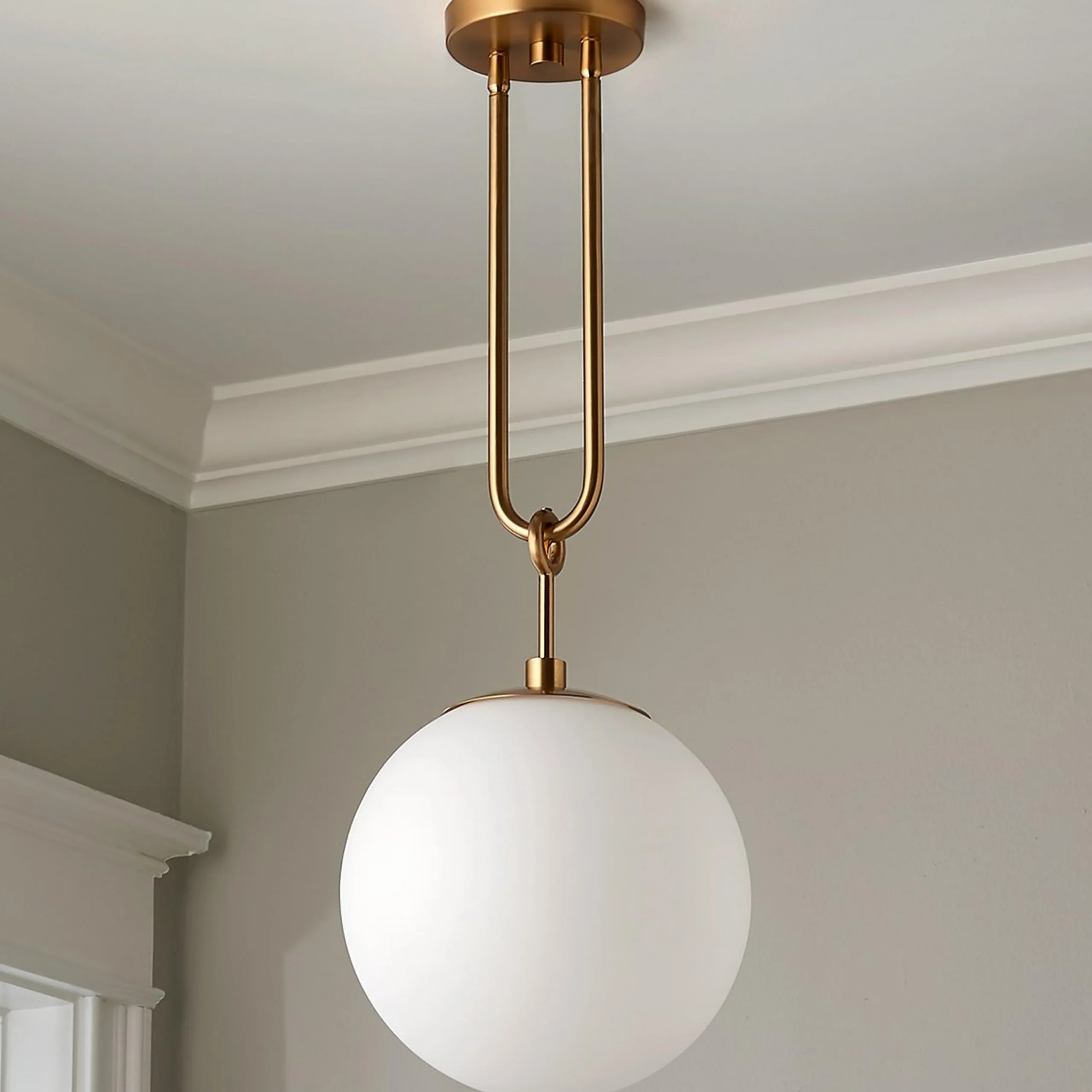 Milky Globe Drop Pendant
