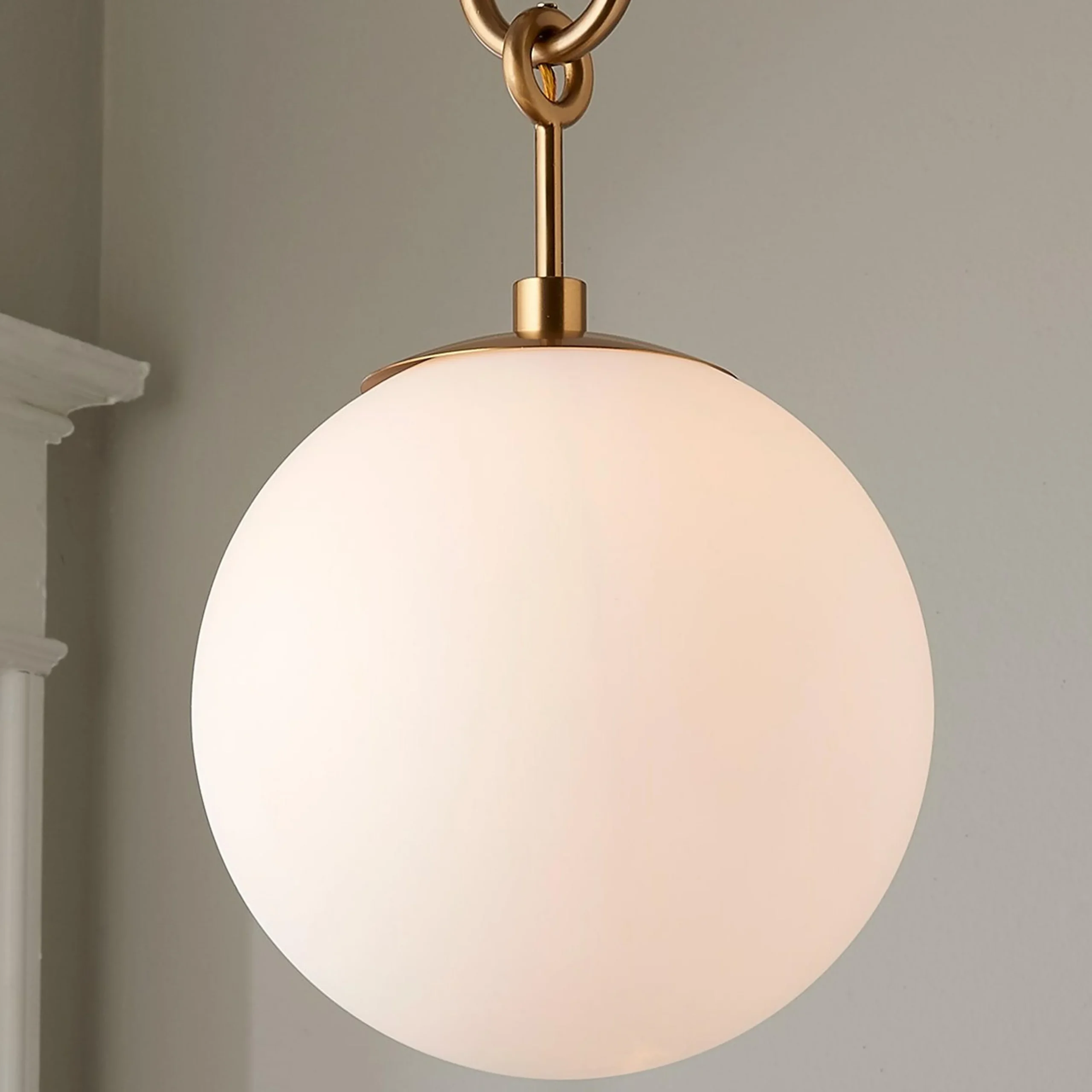 Milky Globe Drop Pendant
