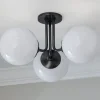 Minimalist Globe Semi-Flush Ceiling Light - 3 Light