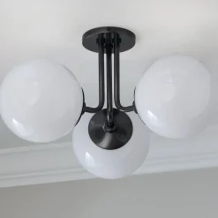 Minimalist Globe Semi-Flush Ceiling Light - 3 Light