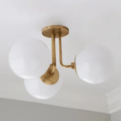 Minimalist Globe Semi-Flush Ceiling Light - 3 Light