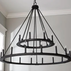 Minimalist Iron Ring Two-Tier Chandelier - 24 Light