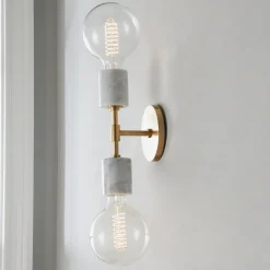 Minimalist Marble Sconce - Marble Socket - 2 Light