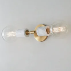 Minimalist Marble Sconce - Marble Socket - 2 Light