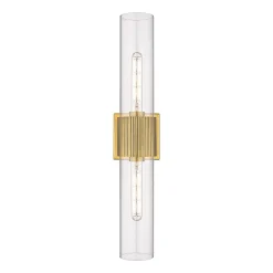 Mirza Clear Glass Bath Sconce - 2 Light