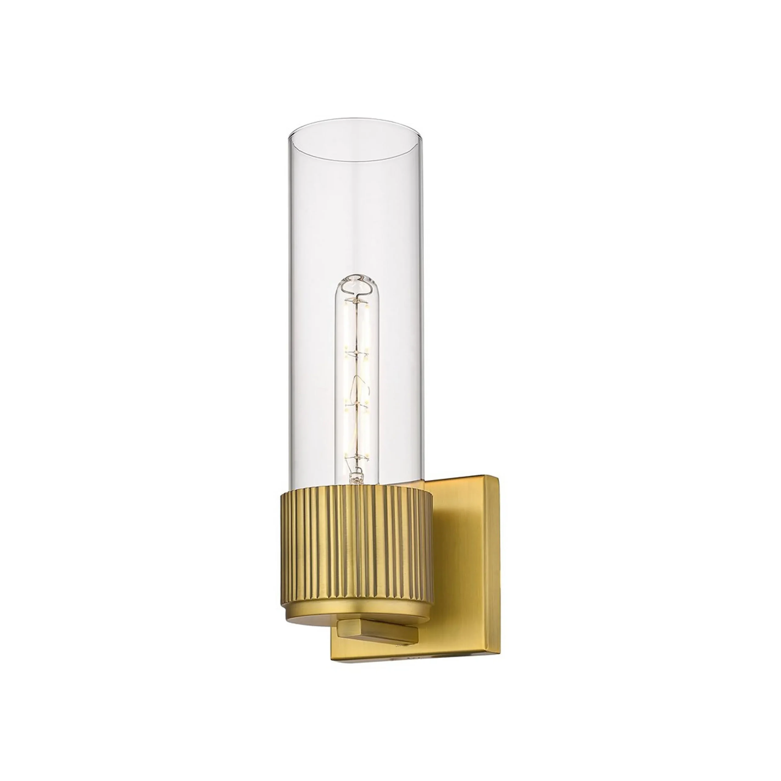 Mirza Clear Glass Bath Sconce - 1 Light