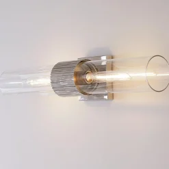 Mirza Clear Glass Bath Sconce - 2 Light