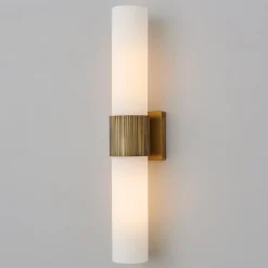 Mirza Opal Glass Bath Sconce - 2 Light