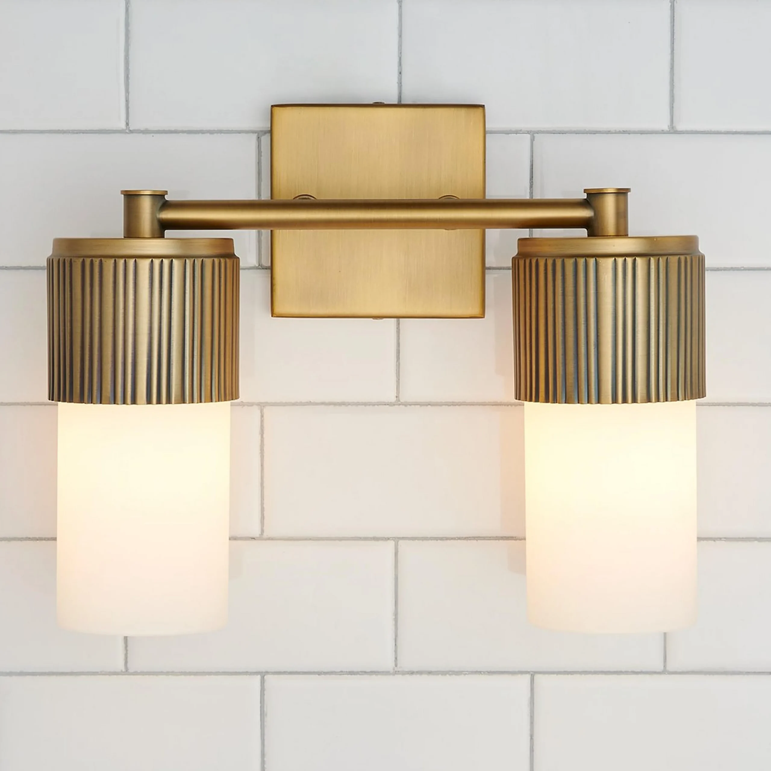 Mirza Opal Glass Vanity Light - 2 Light