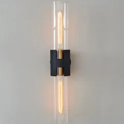 Mixed Metal Tube Sconce - Large
