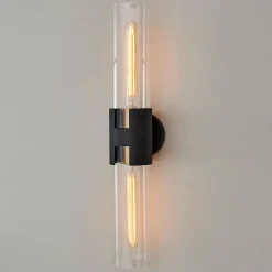 Mixed Metal Tube Sconce - Large