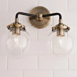 Mod Mix Clear Globe Vanity Light - 2 light