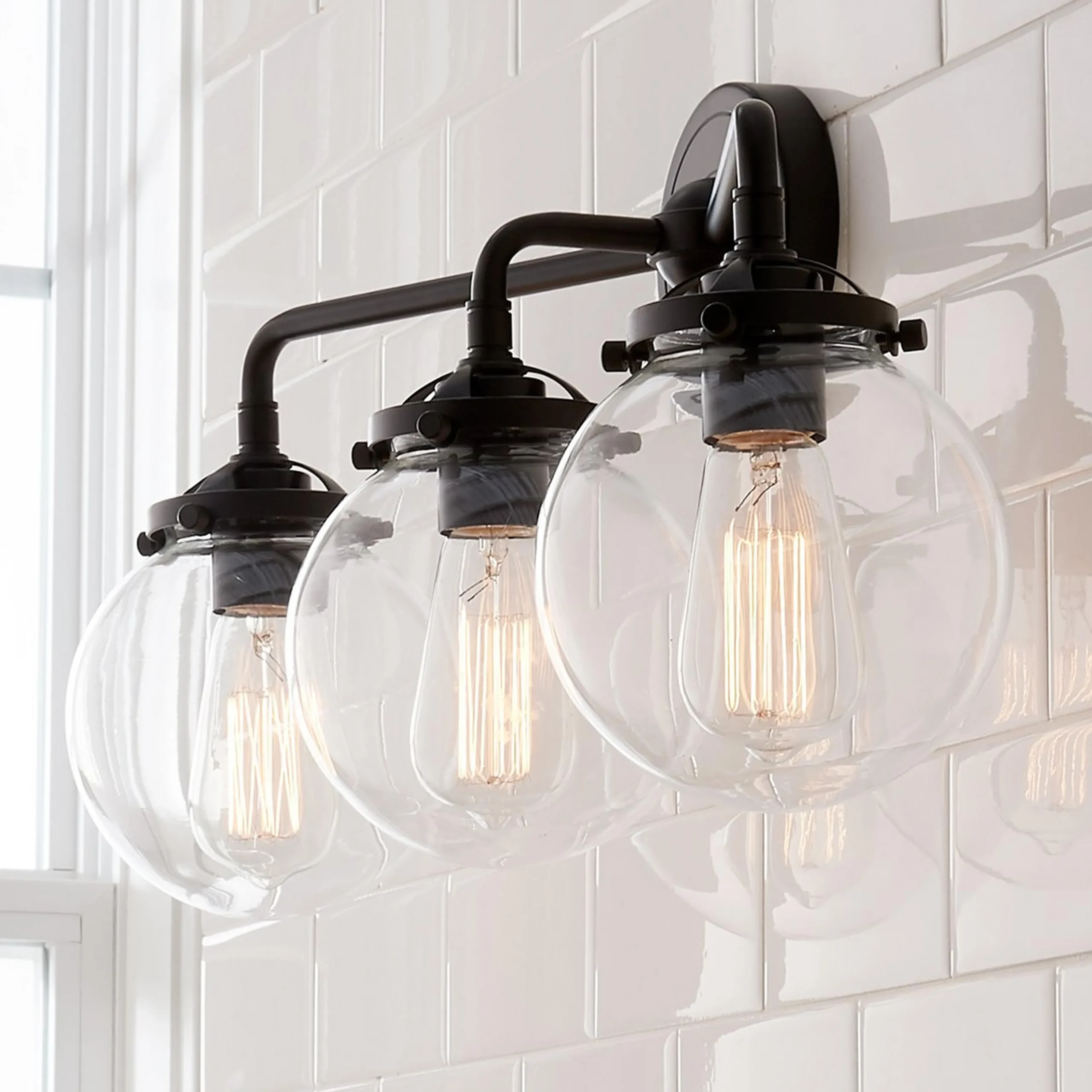 Mod Mix Clear Globe Vanity Light - 3 Light