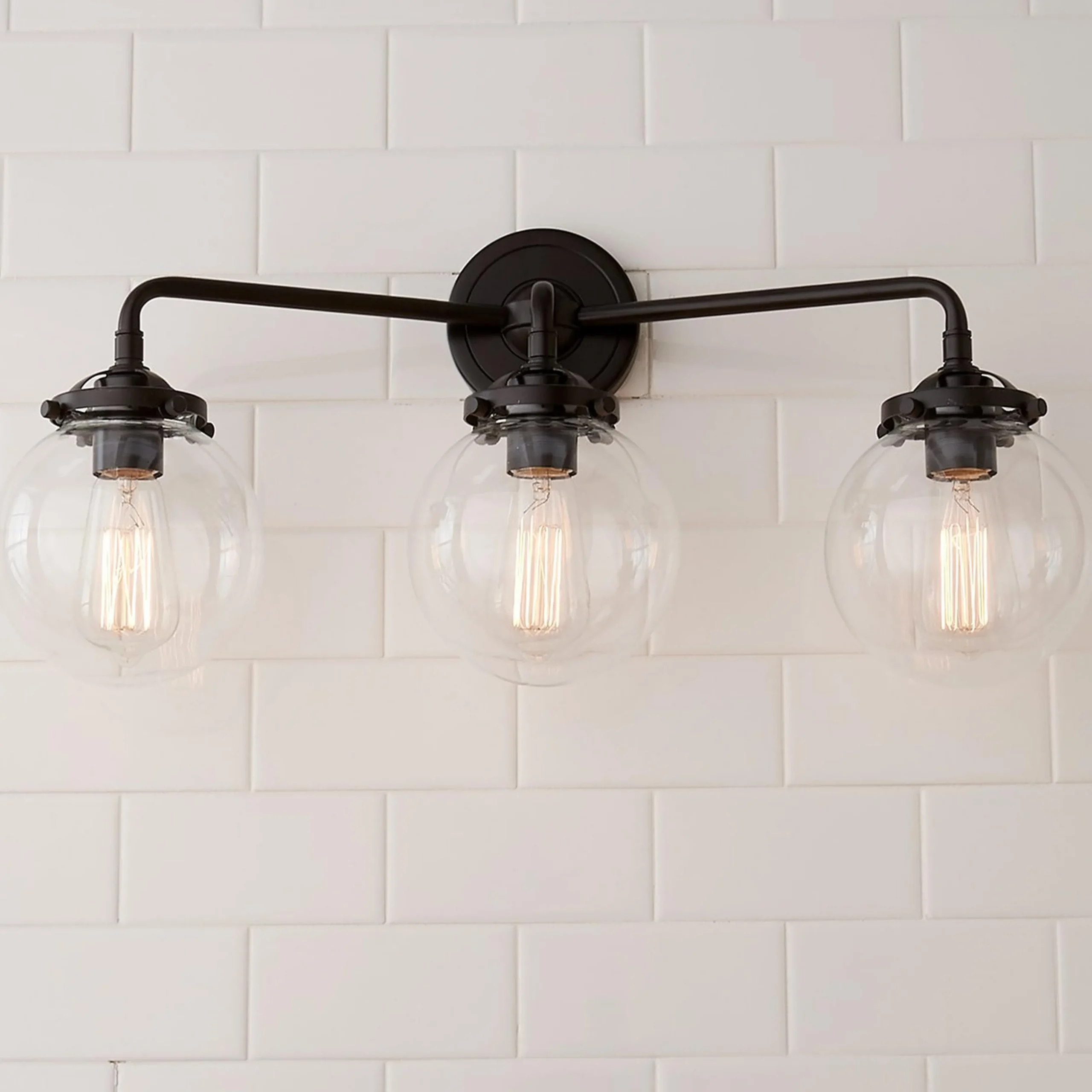 Mod Mix Clear Globe Vanity Light - 3 Light