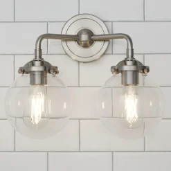 Mod Mix Clear Globe Vanity Light - 2 light