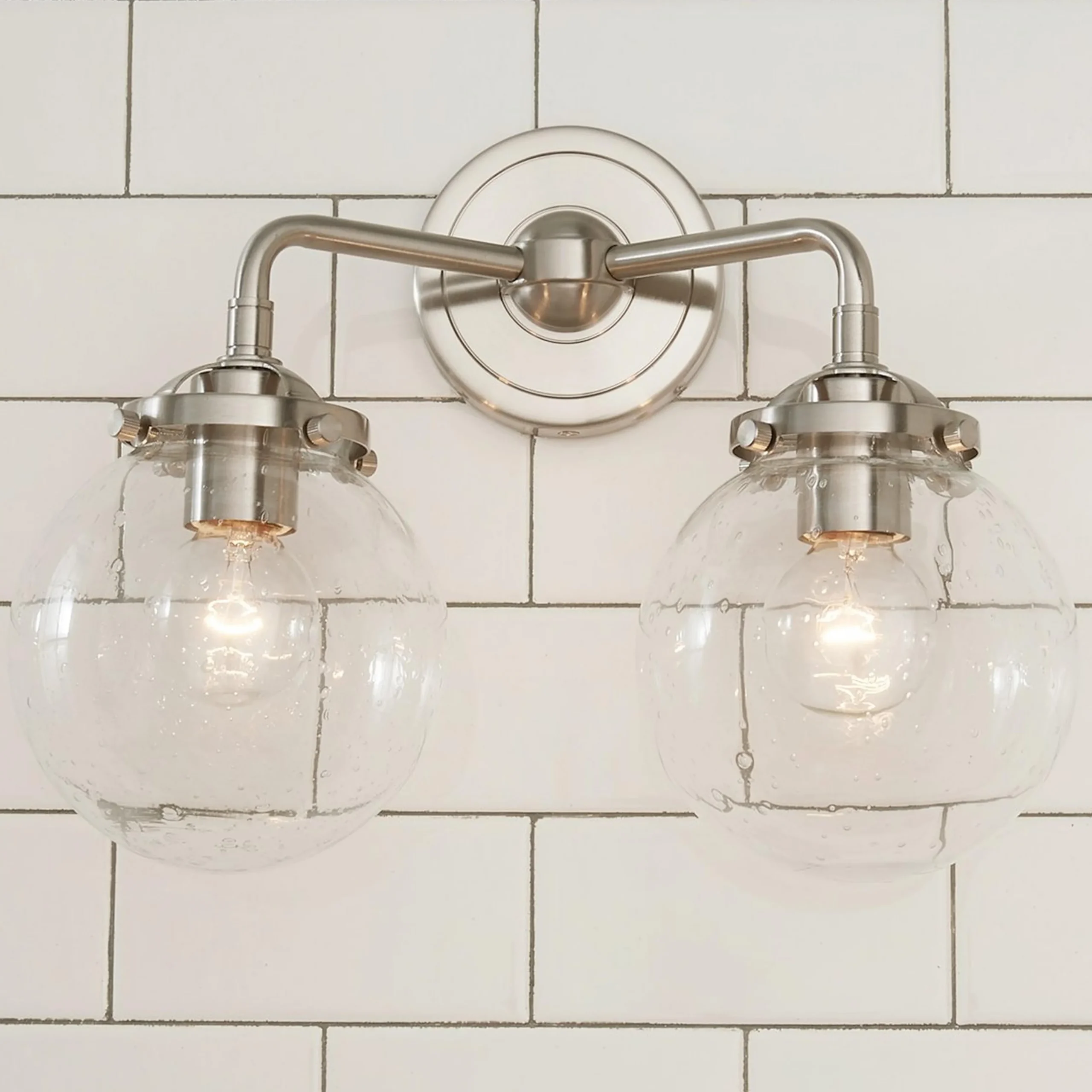Mod Mix Seeded Globe Vanity Light - 2 light