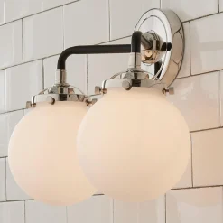 Mod Mix White Globe Vanity Light - 2 light