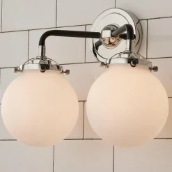 Mod Mix White Globe Vanity Light - 2 light