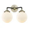 Mod Mix White Globe Vanity Light - 2 light