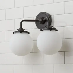 Mod Mix White Globe Vanity Light - 2 light