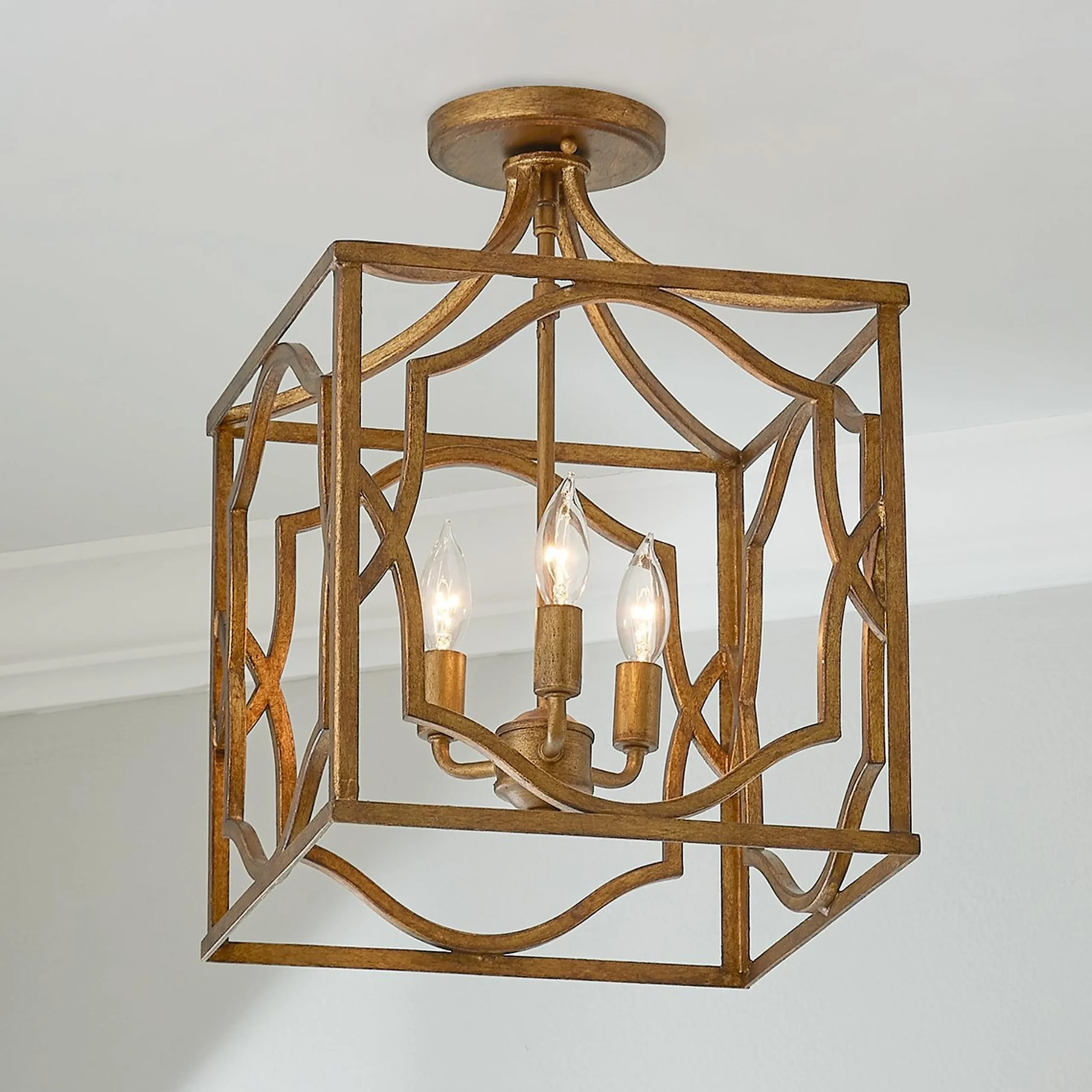 Modern Fretwork Frame Lantern - Small